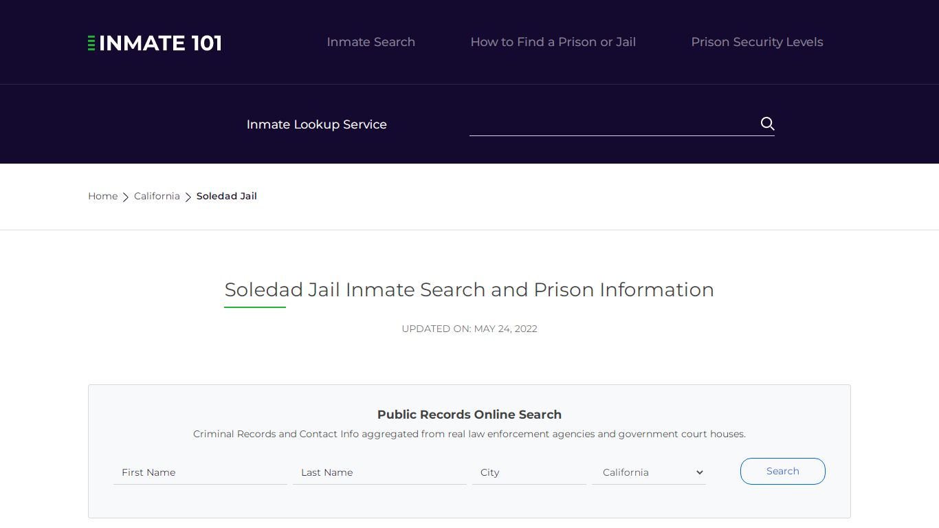 Soledad Jail Inmate Search, Visitation, Phone no ...